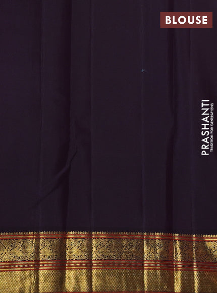 Pure kanchipuram silk saree light pink and deep wine with zari woven buttas and zari woven korvai border