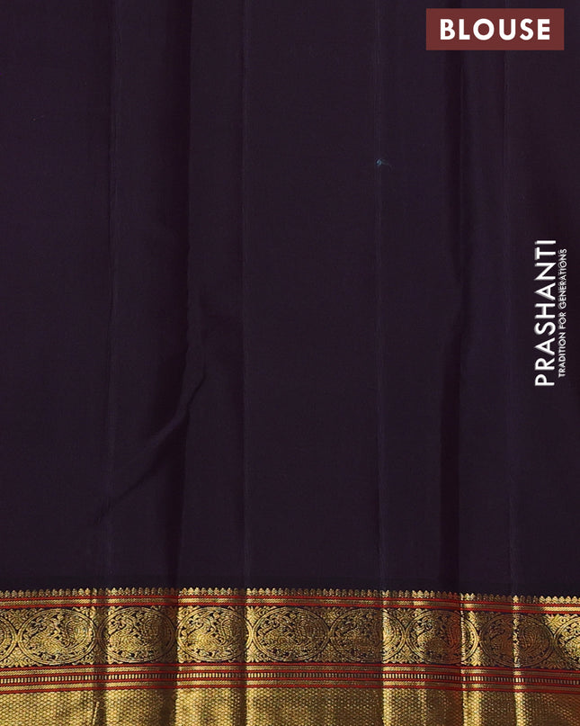 Pure kanchipuram silk saree light pink and deep wine with zari woven buttas and zari woven korvai border