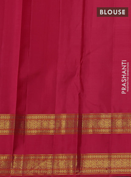 Pure kanchipuram silk saree light pink and pink with zari woven buttas and rettapet zari woven border