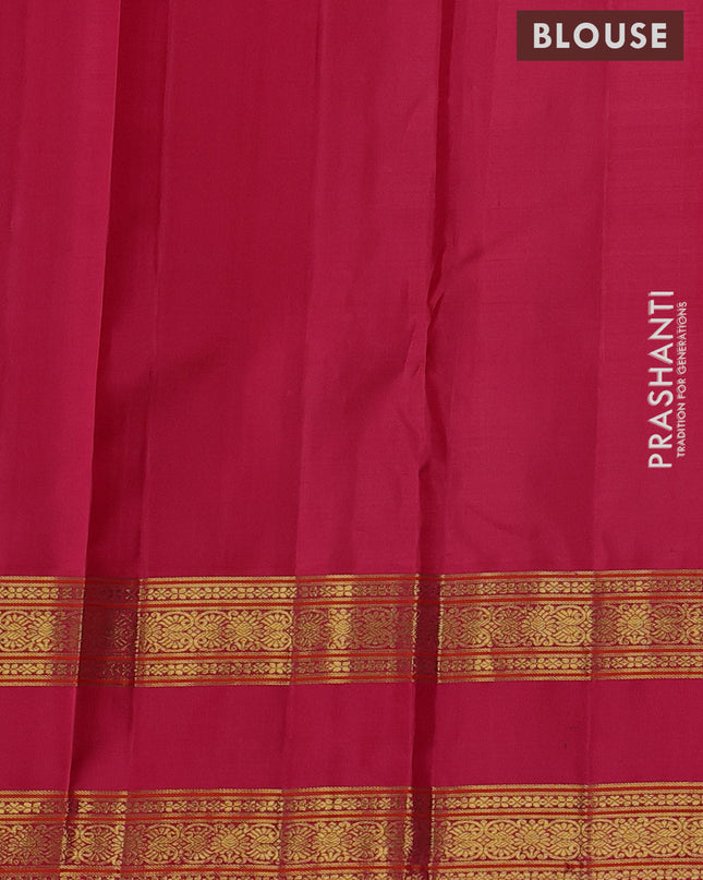 Pure kanchipuram silk saree light pink and pink with zari woven buttas and rettapet zari woven border