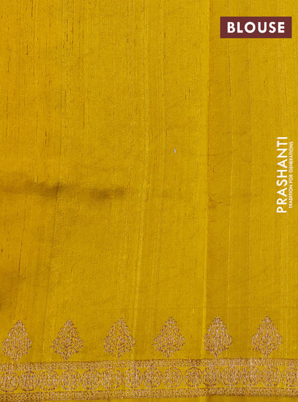 Banarasi raw silk saree yellow with woven buttas and woven border
