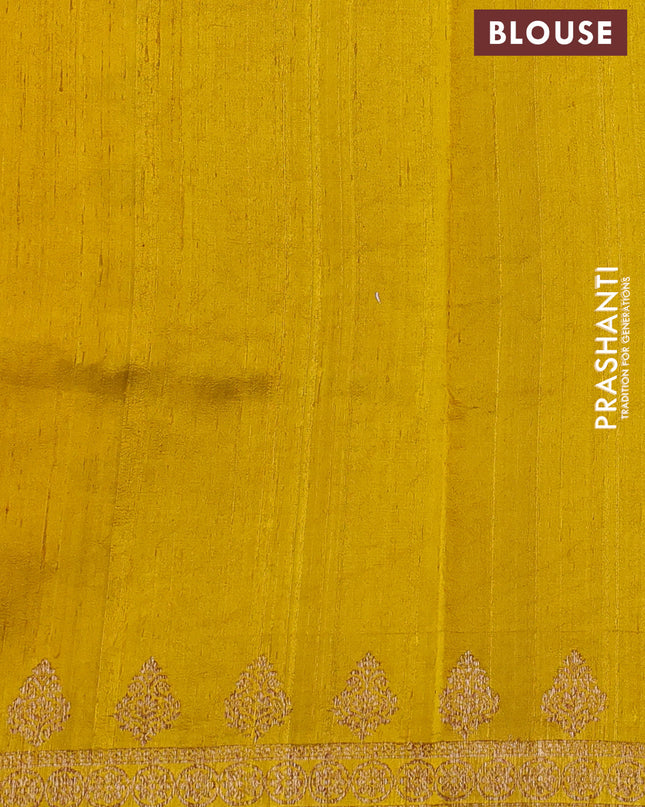 Banarasi raw silk saree yellow with woven buttas and woven border