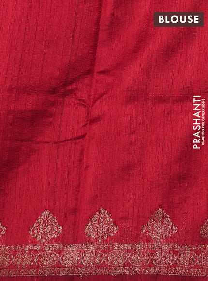 Banarasi raw silk saree red with woven buttas and woven border