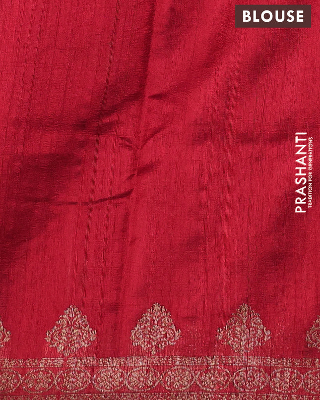 Banarasi raw silk saree red with woven buttas and woven border