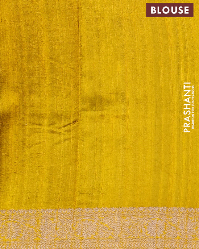 Banarasi raw silk saree navy blue with woven buttas and woven border