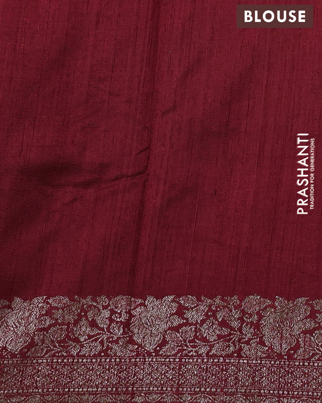 Banarasi raw silk saree maroon with woven buttas and woven border
