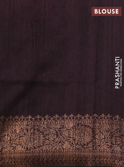 Banarasi raw silk saree coffee brown with woven buttas and woven border