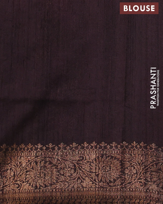 Banarasi raw silk saree coffee brown with woven buttas and woven border