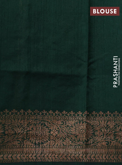 Banarasi raw silk saree green with woven buttas and woven border