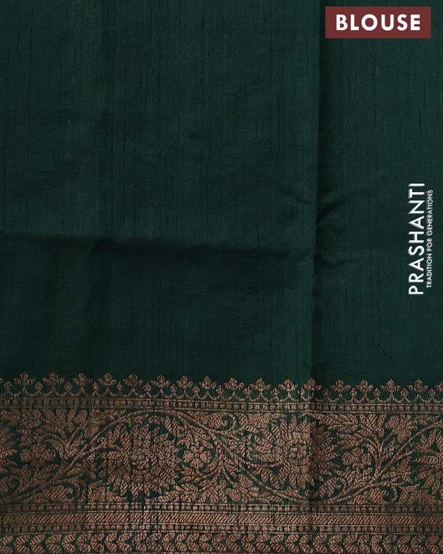 Banarasi raw silk saree green with woven buttas and woven border