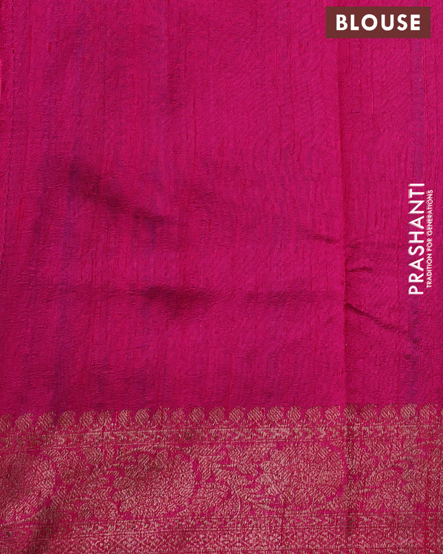 Banarasi raw silk saree cs blue with woven buttas and woven border