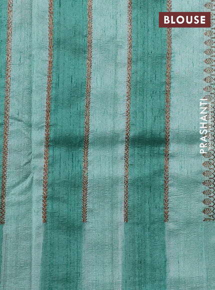 Banarasi raw silk saree pastel green with allover thread weaves and woven border