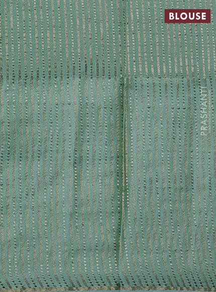 Kota silk saree pista green with zari woven buttas and zari woven border