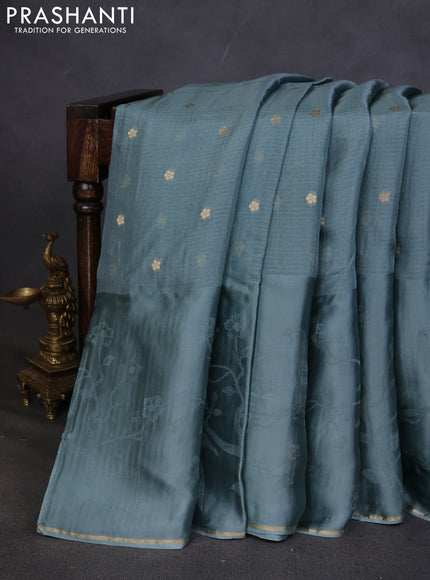 Kota silk saree pastel blue with zari woven buttas and zari woven border