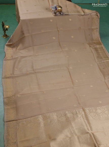 Kota silk saree sandal with zari woven buttas and zari woven border
