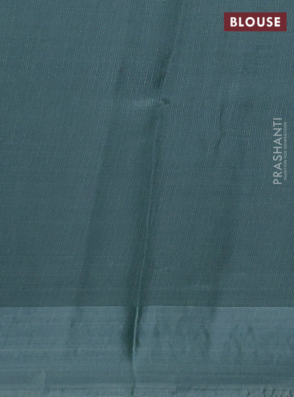 Kota silk saree teal shade with zari woven buttas and zari woven border