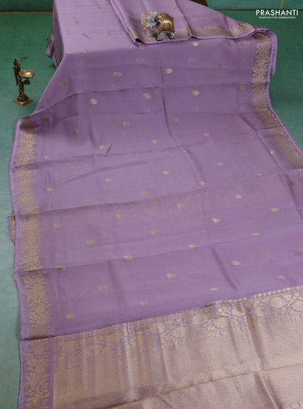 Kota silk saree lavender with zari woven buttas and zari woven border