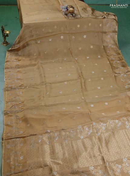 Kota silk saree sandal with zari woven buttas and zari woven border
