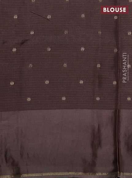 Kota silk saree brown with zari woven buttas and zari woven border