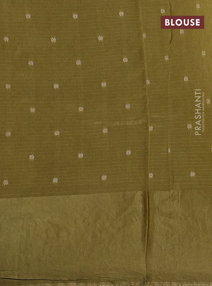 Kota silk saree lime yellow with zari woven buttas and zari woven border