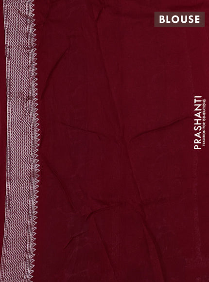 Banarasi semi raw silk saree red with silver zari woven buttas and mina border