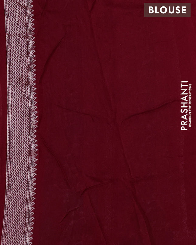 Banarasi semi raw silk saree red with silver zari woven buttas and mina border