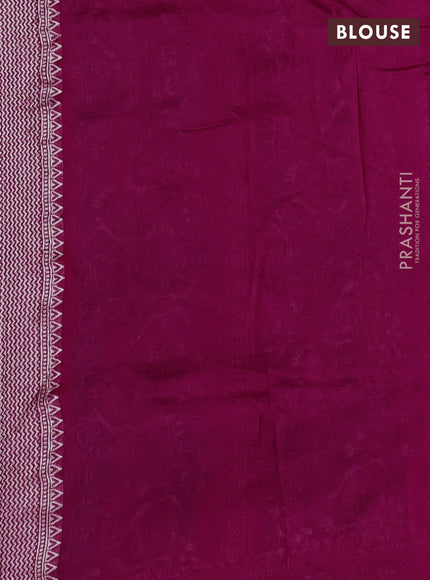Banarasi semi raw silk saree pink with silver zari woven buttas and mina border