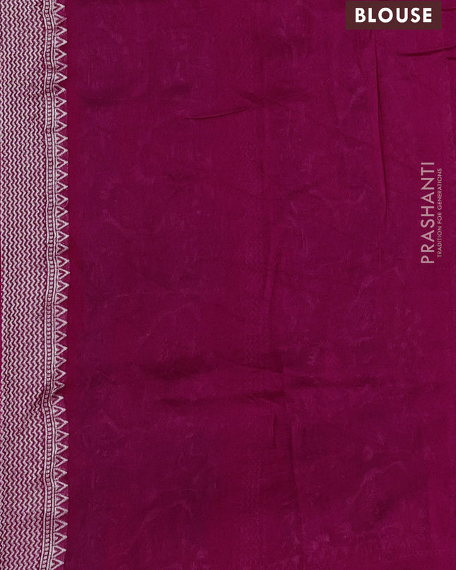 Banarasi semi raw silk saree pink with silver zari woven buttas and mina border