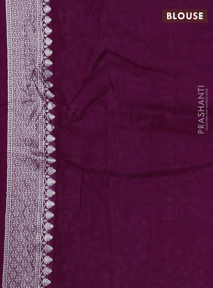 Banarasi semi raw silk saree purple with annam buttas and mina border