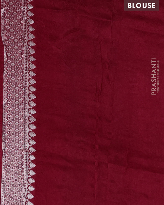 Banarasi semi raw silk saree red with annam buttas and mina border