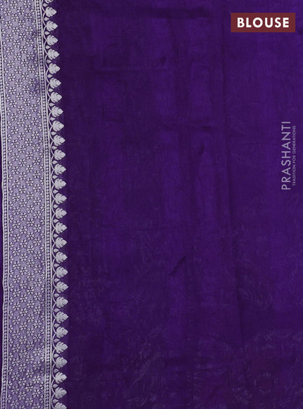 Banarasi semi raw silk saree violet with annam buttas and mina border