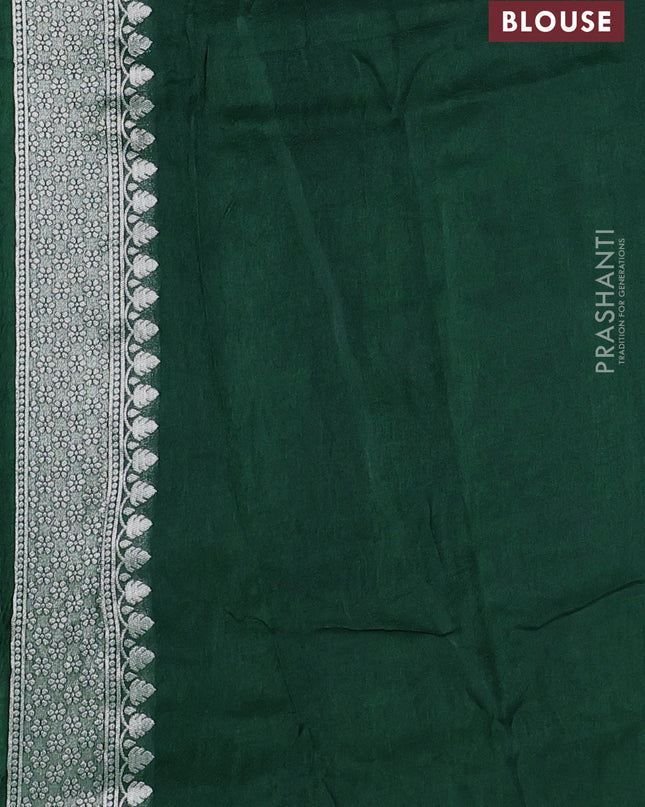 Banarasi semi raw silk saree green with annam buttas and mina border