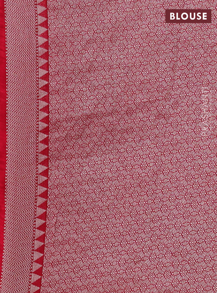 Banarasi semi raw silk saree red with allover mina weaves and woven border