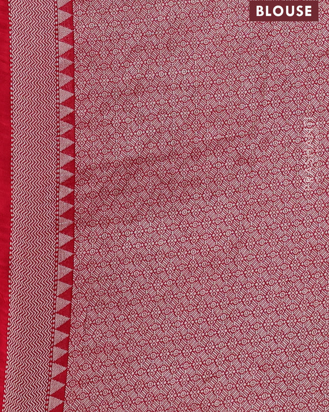 Banarasi semi raw silk saree red with allover mina weaves and woven border