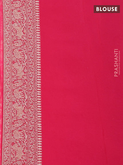 Pure banarasi georgette saree candy pink with allover zari weaves and woven border