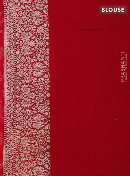 Pure banarasi georgette saree red with allover zari woven jaal weaves and zari woven border