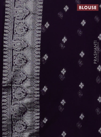 Art chiffon saree violet with allover mina weaves and woven border