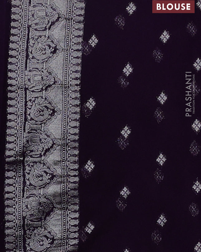 Art chiffon saree violet with allover mina weaves and woven border
