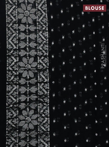 Art chiffon saree black with allover mina weaves and woven border