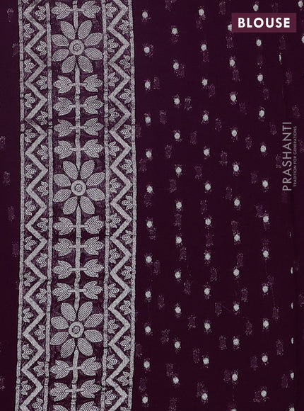 Art chiffon saree purple with allover mina weaves and woven border