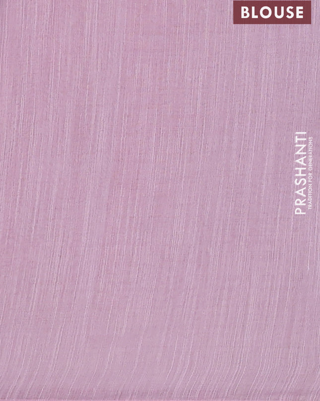 Linen cotton saree light pink with embroidery buttas and embroidered border