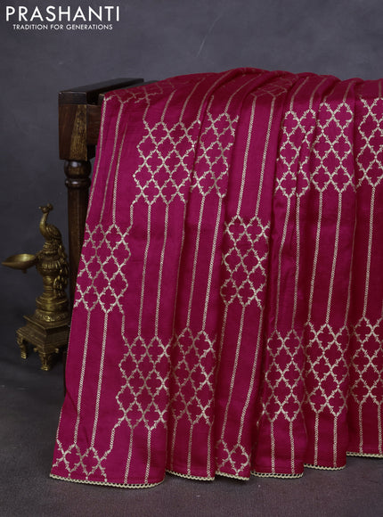 Munga tussar silk saree pink with allover zari woven brocade weaves and gottapatti work readymade blouse