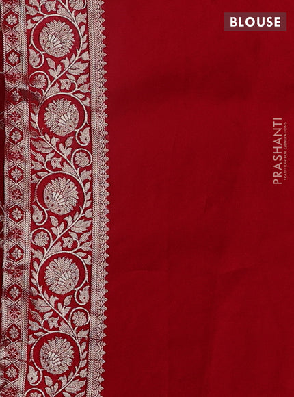 Banarasi silk saree red with allover zari woven brocade pattern and gottapatti work border