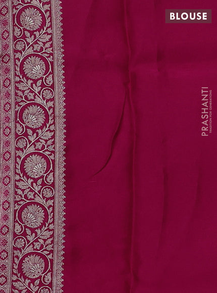 Banarasi silk saree pink with allover zari woven brocade pattern and gottapatti work border
