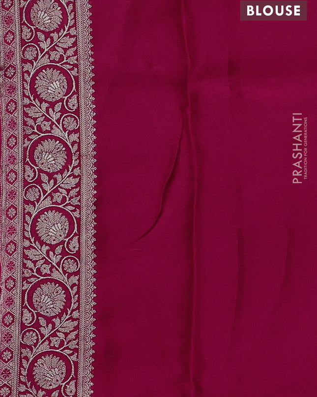 Banarasi silk saree pink with allover zari woven brocade pattern and gottapatti work border
