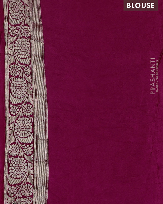 Banarasi silk saree pink with allover zari woven brocade pattern and embroidery work border