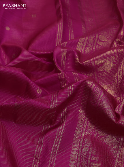 Pure kanchipuram silk saree pink with allover vairaosi pattern & buttas and zari woven border