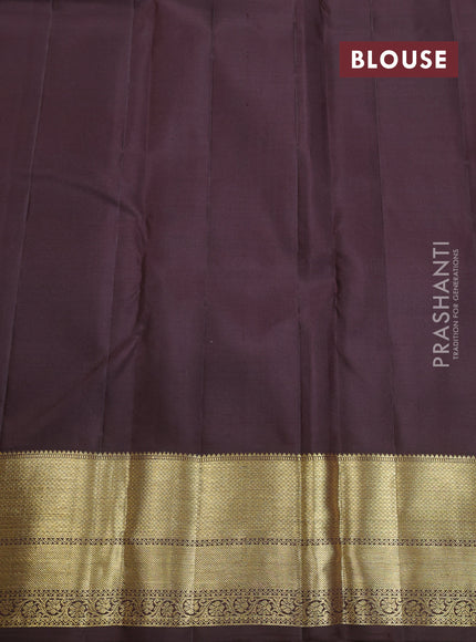Pure kanchipuram silk saree mauve pink and coffee brown with zari woven buttas and zari woven border