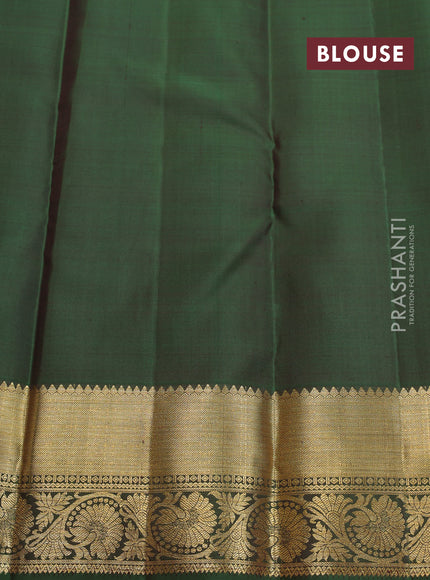 Pure kanchipuram silk saree maroon and green with zari woven buttas and zari woven border