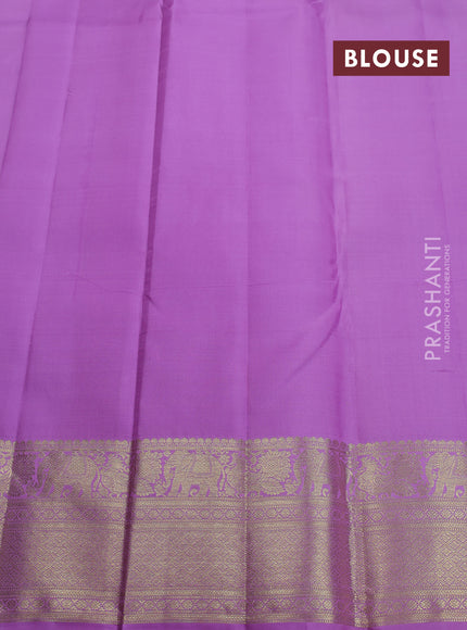Pure kanchipuram silk saree lavender with annam zari woven buttas and zari woven border